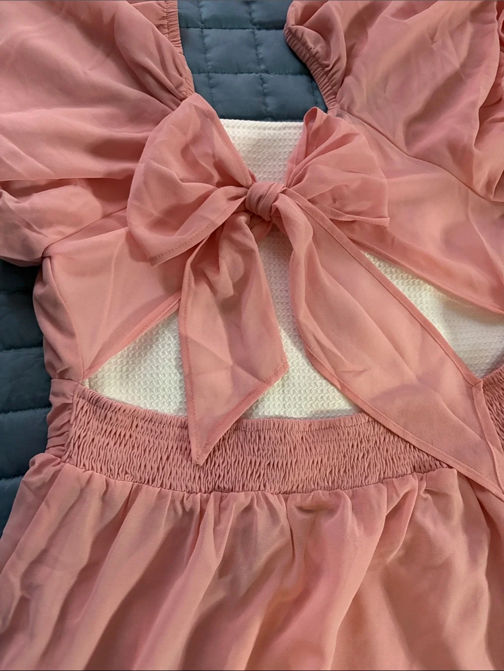 Allegra K Pink Puff-Sleeve Ruffle Hem Girls' Dress